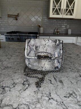 Coach Shiny White Snakeskin Crossbody Purse